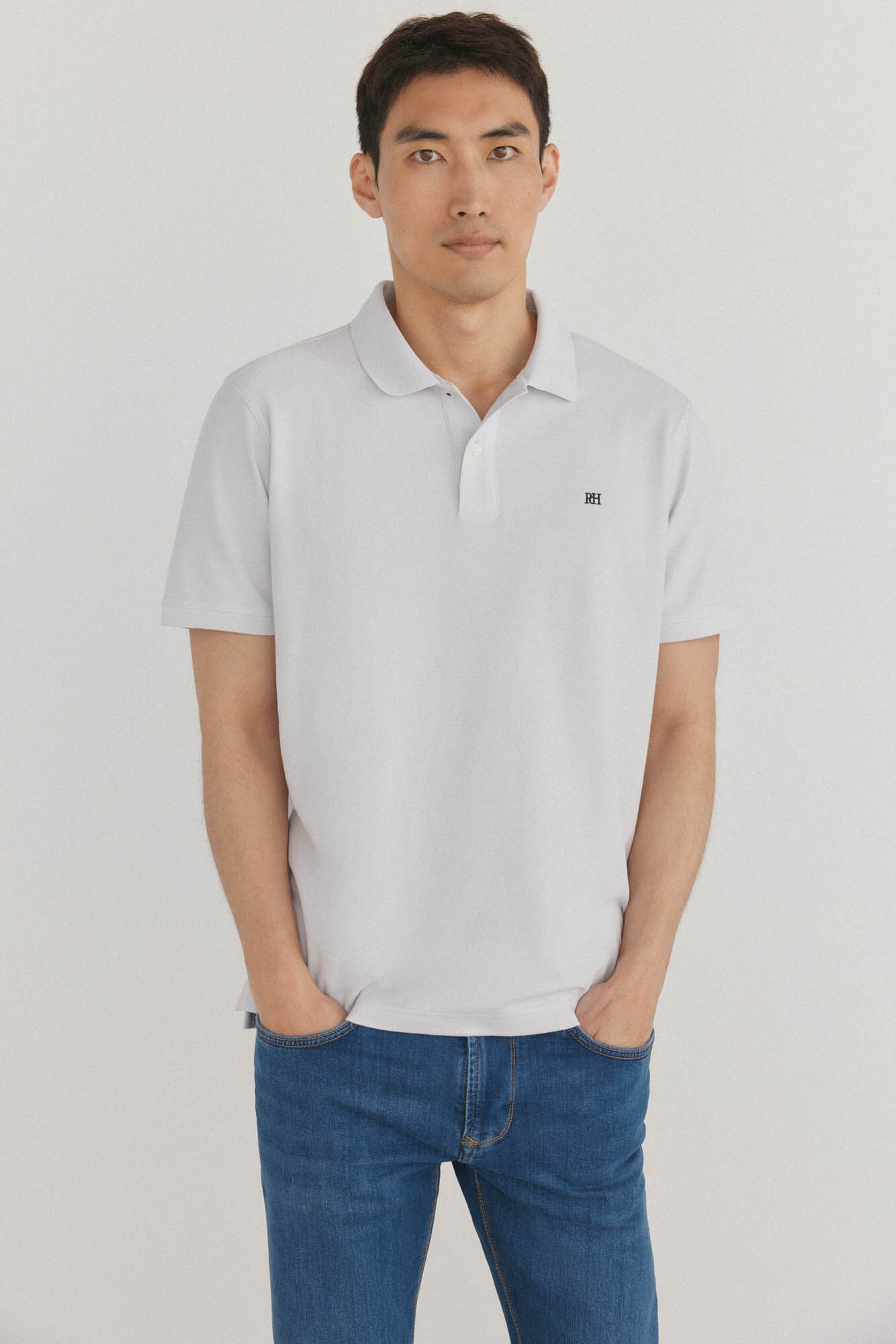Pedro del Hierro Basic piqu&eacute; polo shirt Grey