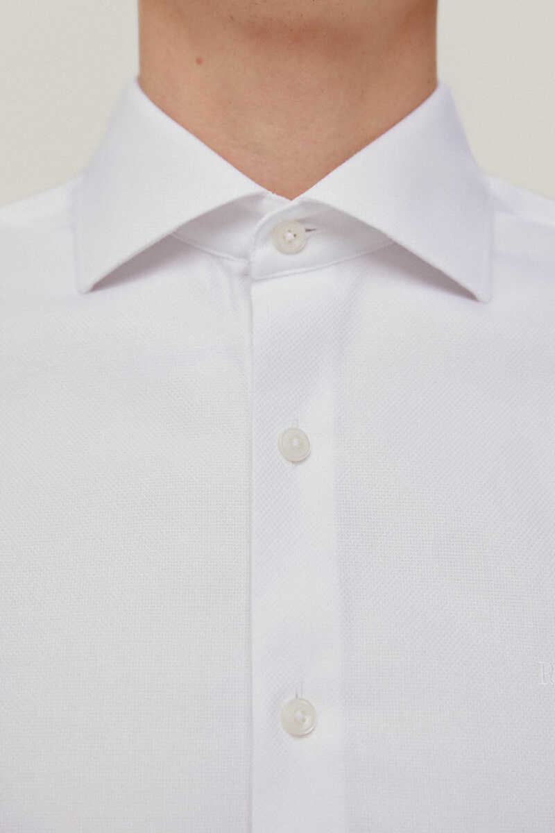 Pedro del Hierro Camisa vestir estructura lisa non iron + antimanchas White