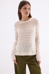 Pedro del Hierro Textured openwork knit top Ecru