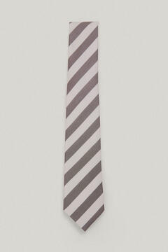 Pedro del Hierro Striped linen tie Brown
