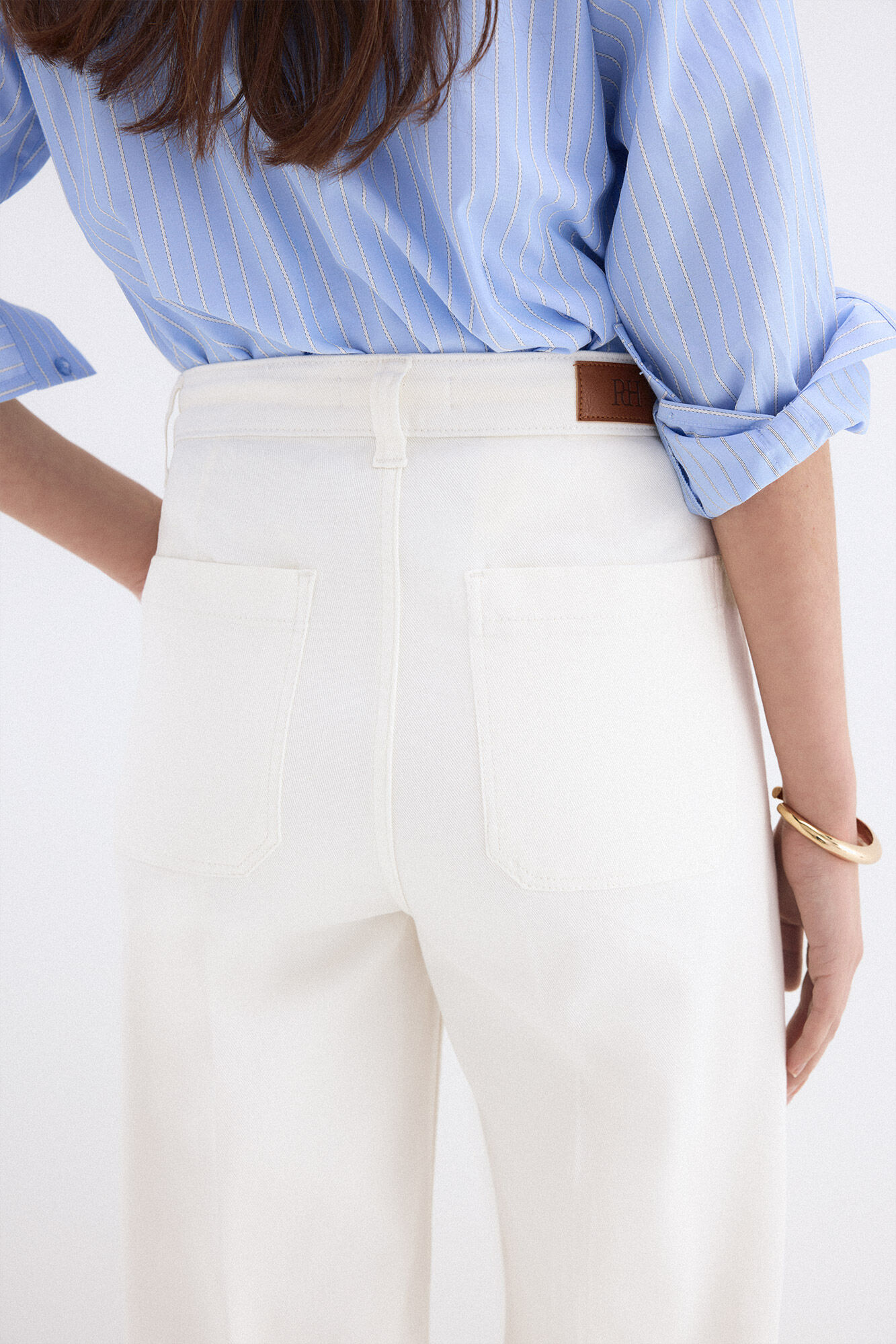 Pedro del Hierro Wide flare jeans Ecru