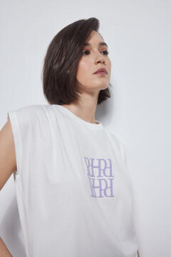 Pedro del Hierro Camiseta activewear pliegues logo White