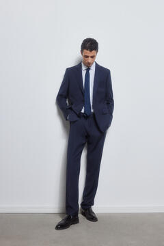 Pedro del Hierro Tailored fit checked trousers Blue