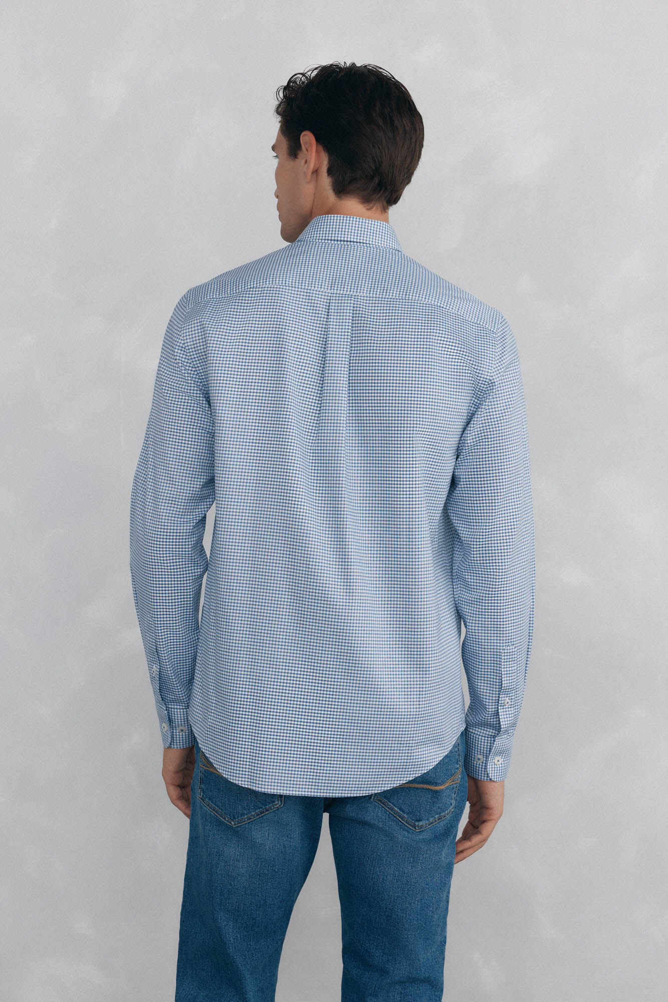 Pedro del Hierro Camisa non iron oxford cuadros Azul