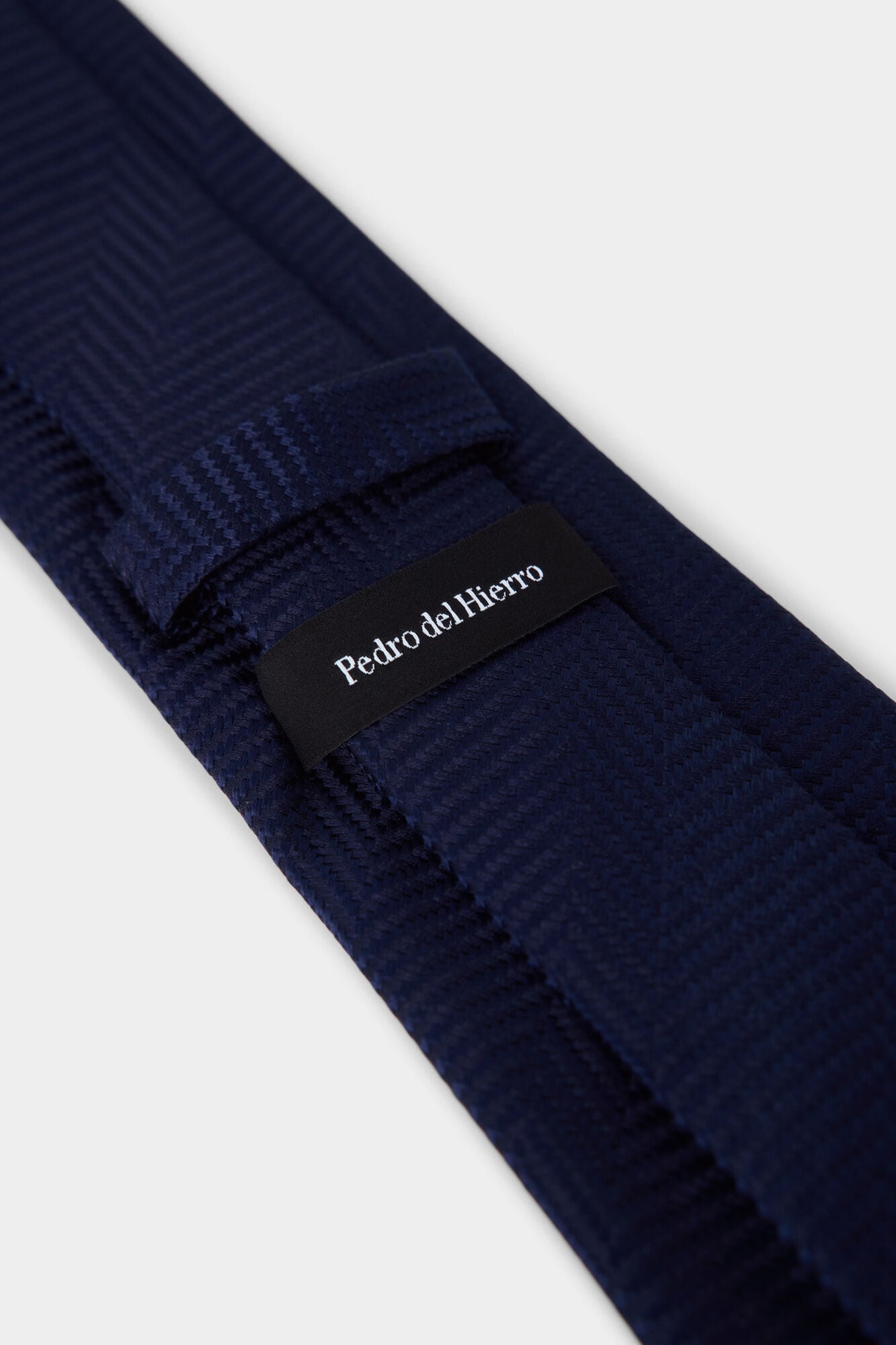 Pedro del Hierro Extra-fine silk tie Blue