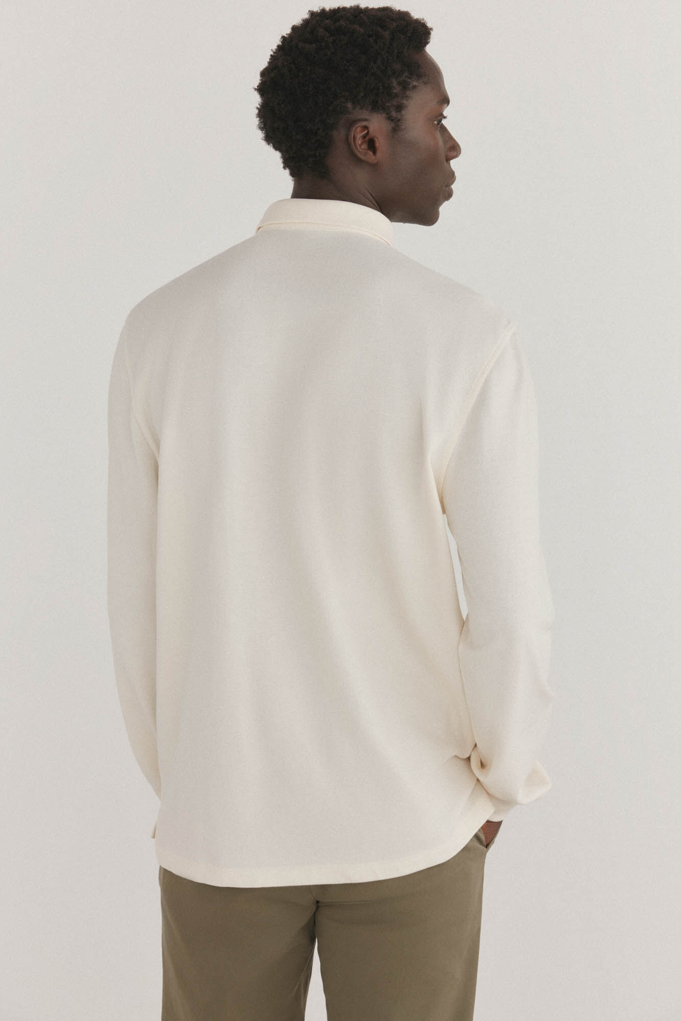 Pedro del Hierro Polo b&aacute;sico manga larga Crudo