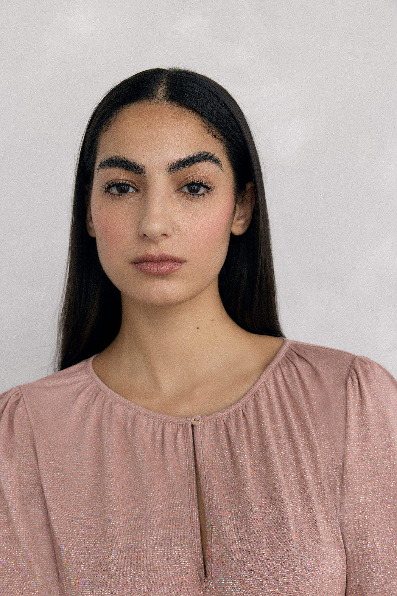 Pedro del Hierro Lurex top with slit Pink