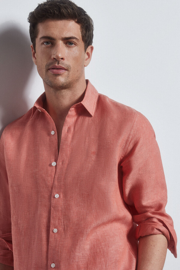 Pedro del Hierro Plain linen shirt Red