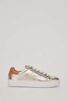 Pedro del Hierro Leather lace-up sneaker Yellow