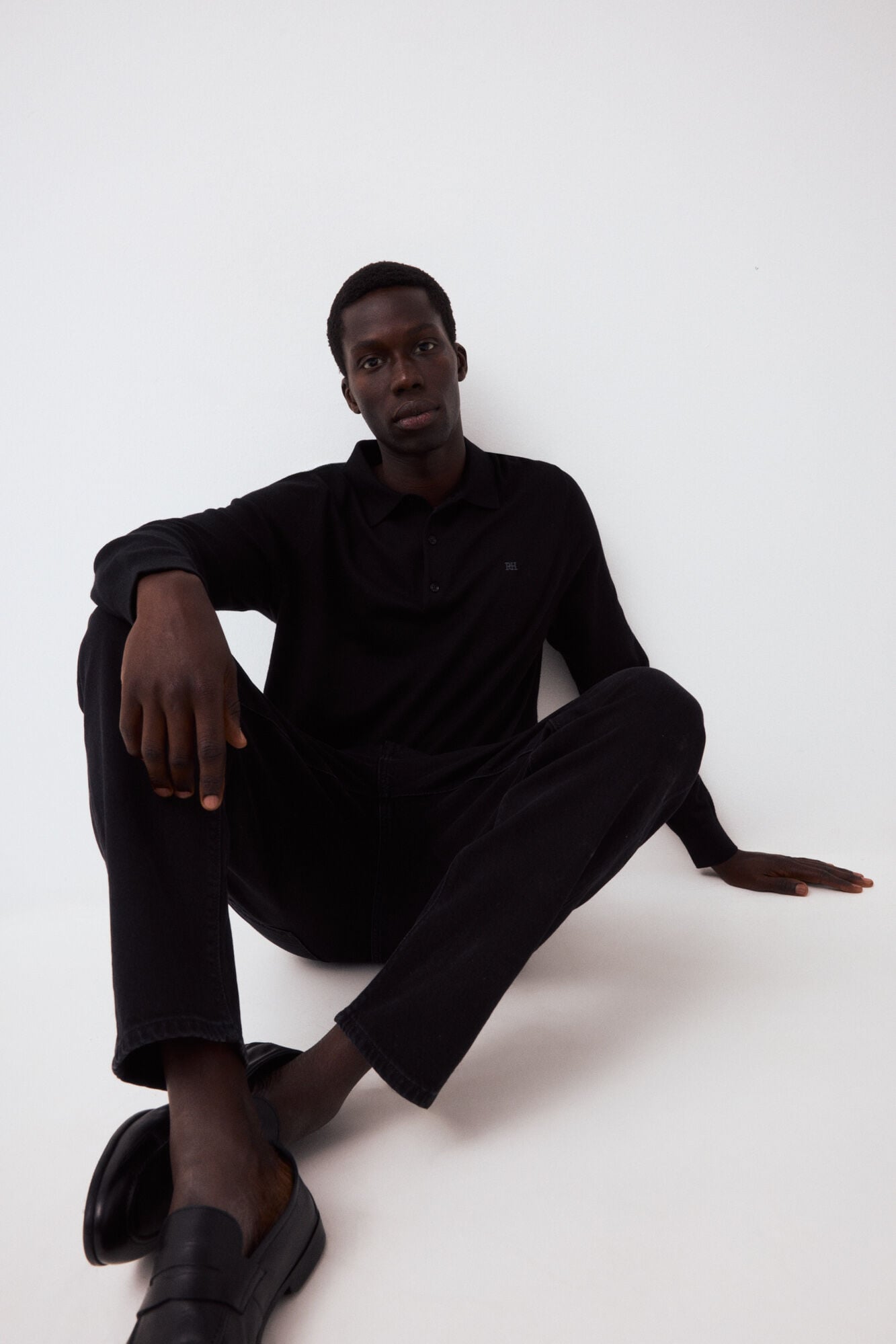 Pedro del Hierro Premium cotton silk cashmere knit jumper Black