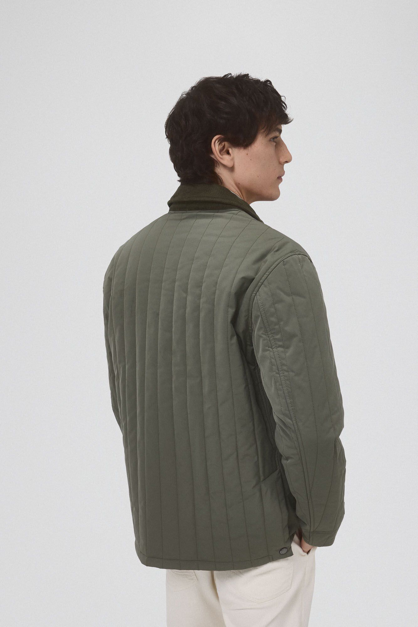 Pedro del Hierro Corduroy collar jacket Green