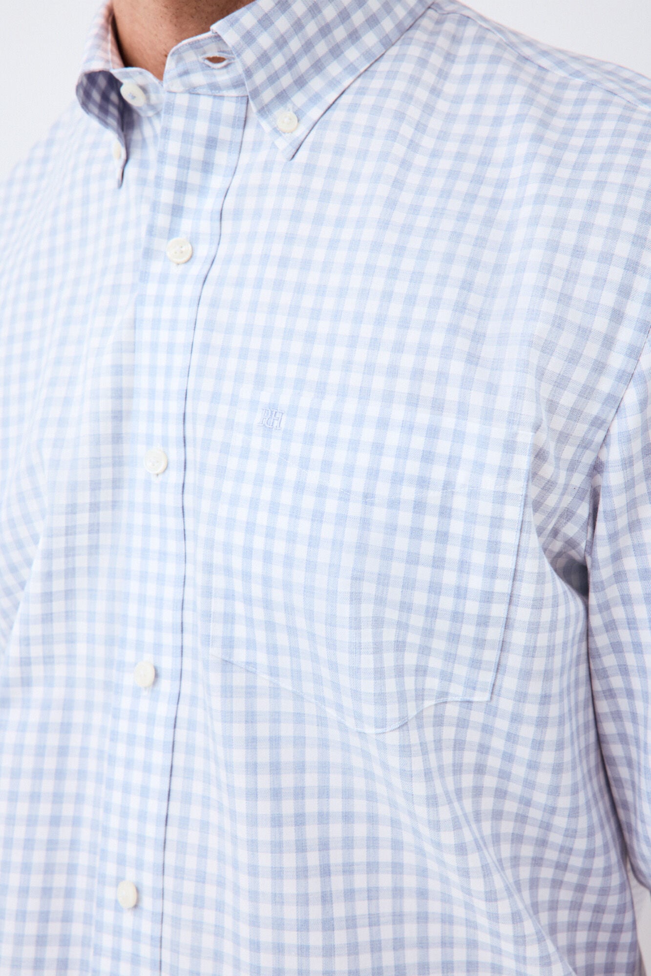 Pedro del Hierro Camisa em sarja aos quadrados