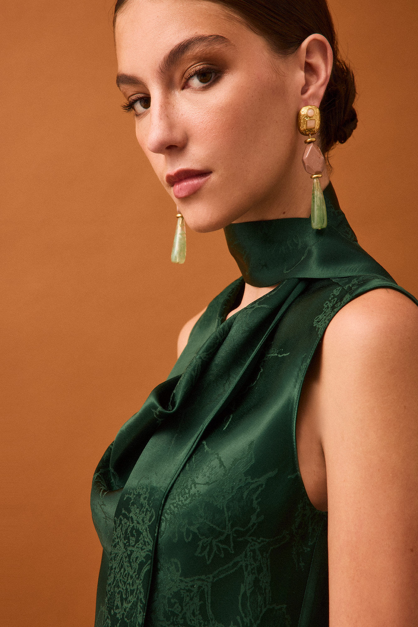 Pedro del Hierro Wrap effect long sleeve dress Green