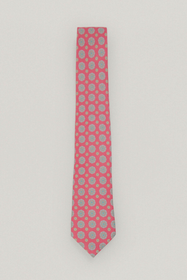 Pedro del Hierro Motif silk tie Pink