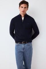 Pedro del Hierro Premium cotton silk cashmere knit jumper Blue