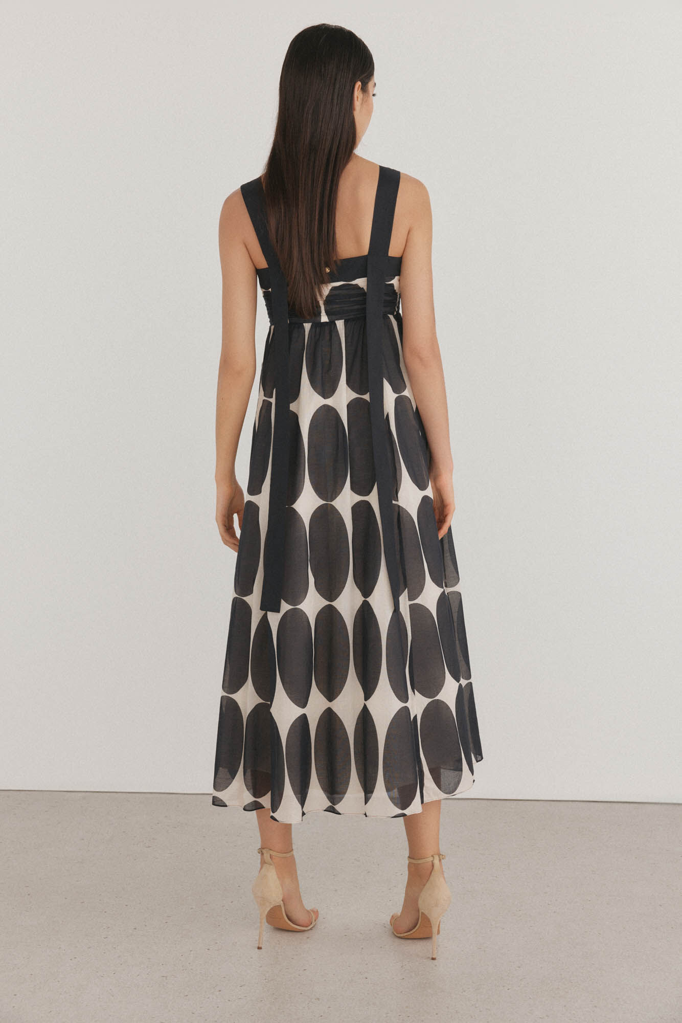 Pedro del Hierro Vestido com estampado contrastante Marfim