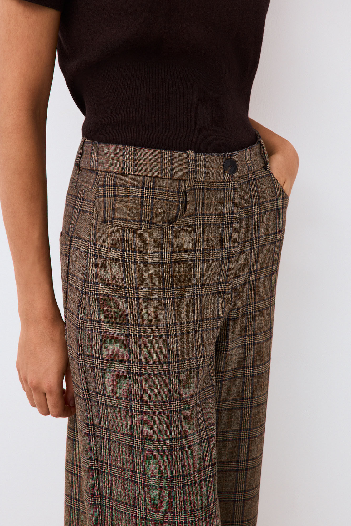 Pedro del Hierro Harris check trousers Grey
