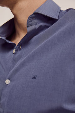 Pedro del Hierro Plain slim modal shirt Blue