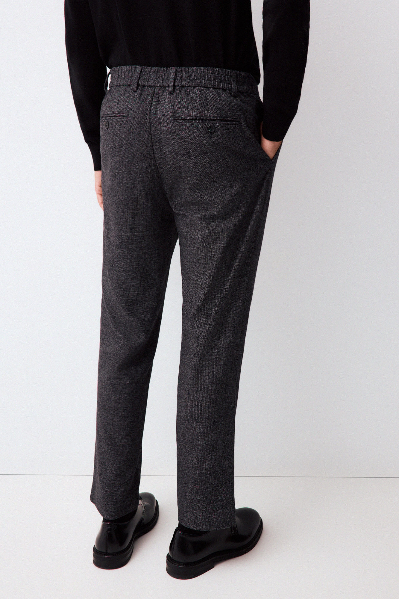 Pedro del Hierro Regular fit chino trousers with elasticated waist Grey