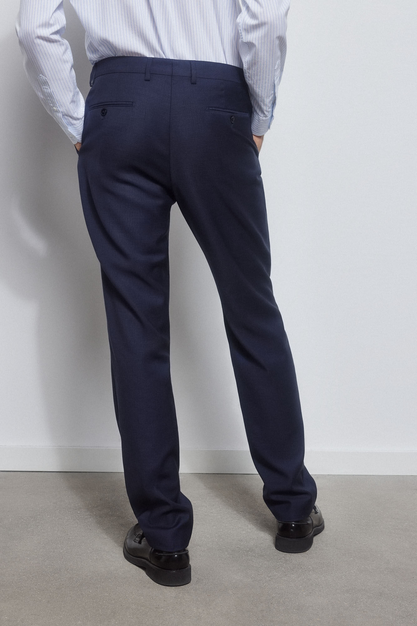 Pedro del Hierro Tailored fit checked trousers Blue