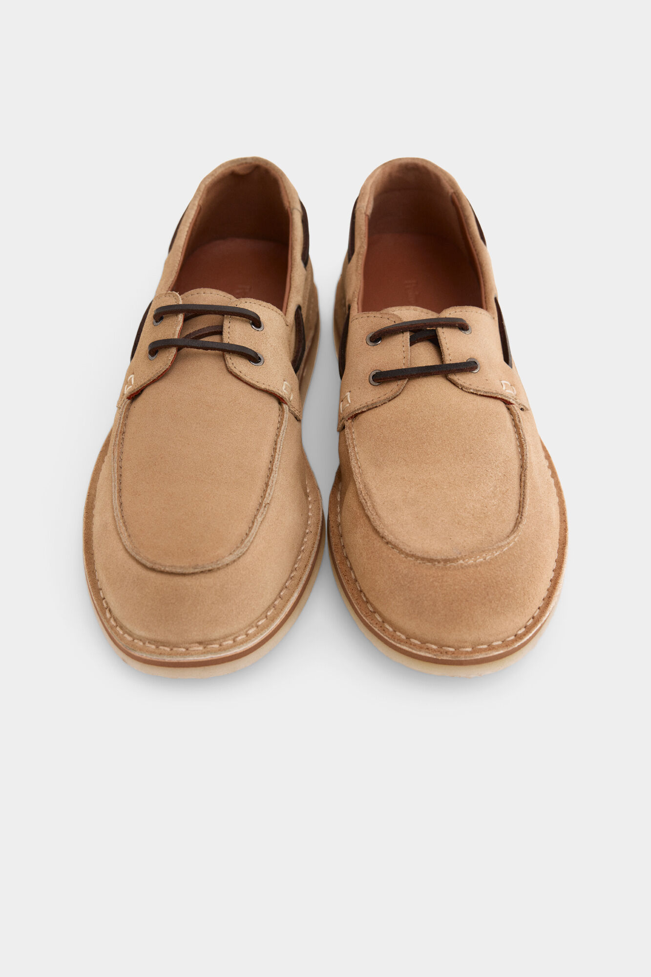 Pedro del Hierro Leather boat shoe Beige