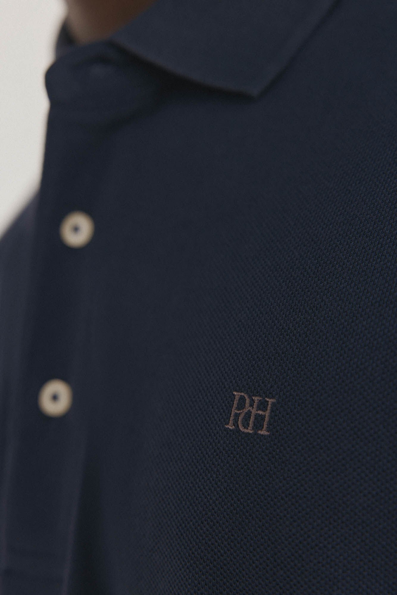 Pedro del Hierro Essential long-sleeved polo shirt Blue