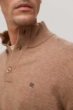 Pedro del Hierro Jersey lana cashmere botones Beige