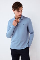 Pedro del Hierro Piqu&eacute; long sleeve polo shirt Blue
