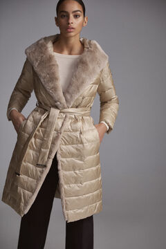 Pedro del Hierro Reversible fur parka Beige