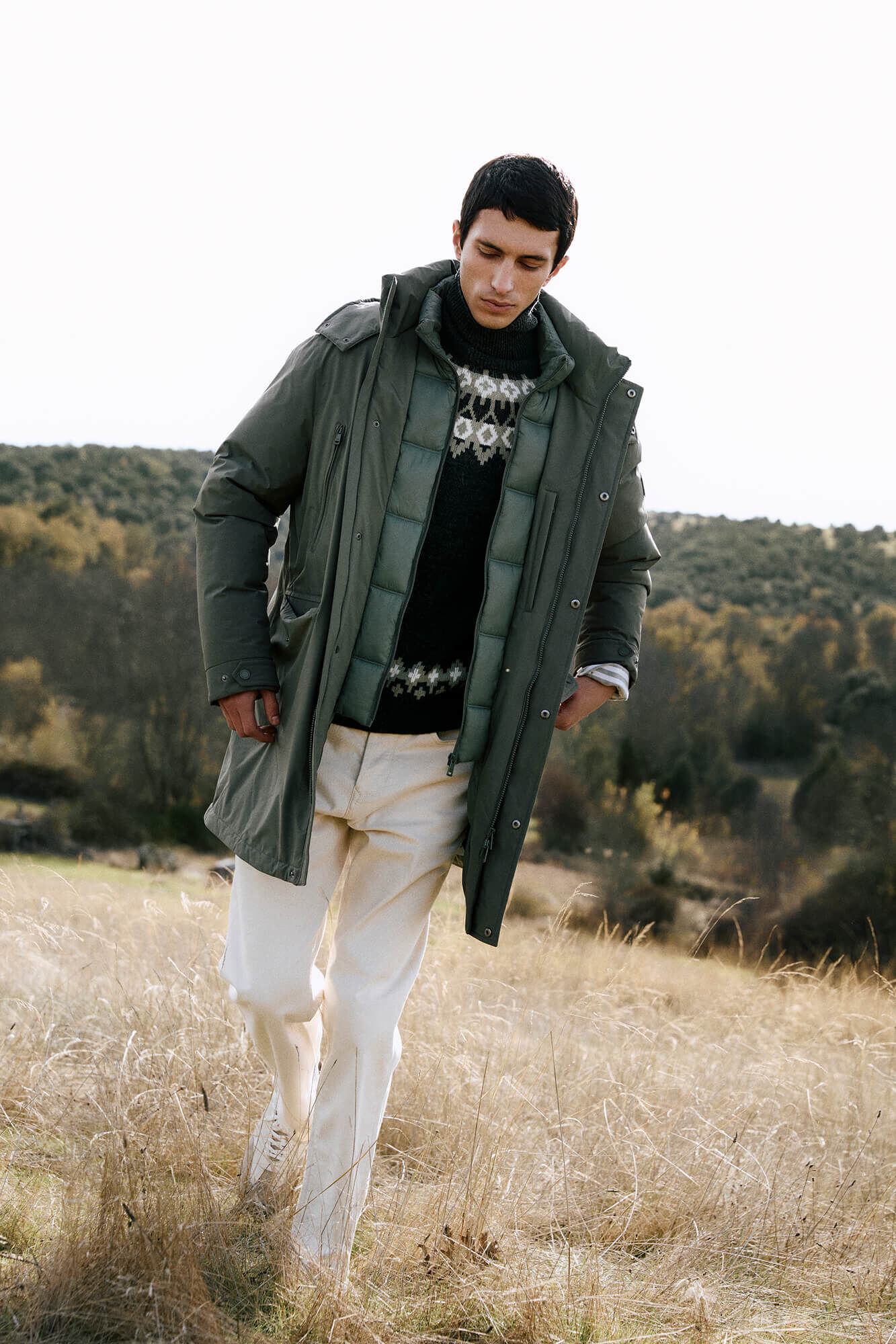 Pedro del Hierro Parka larga capucha con vistas