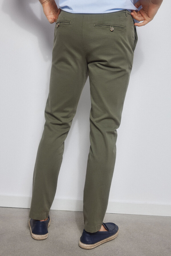 Pedro del Hierro Premium flex slim fit chino trousers Green