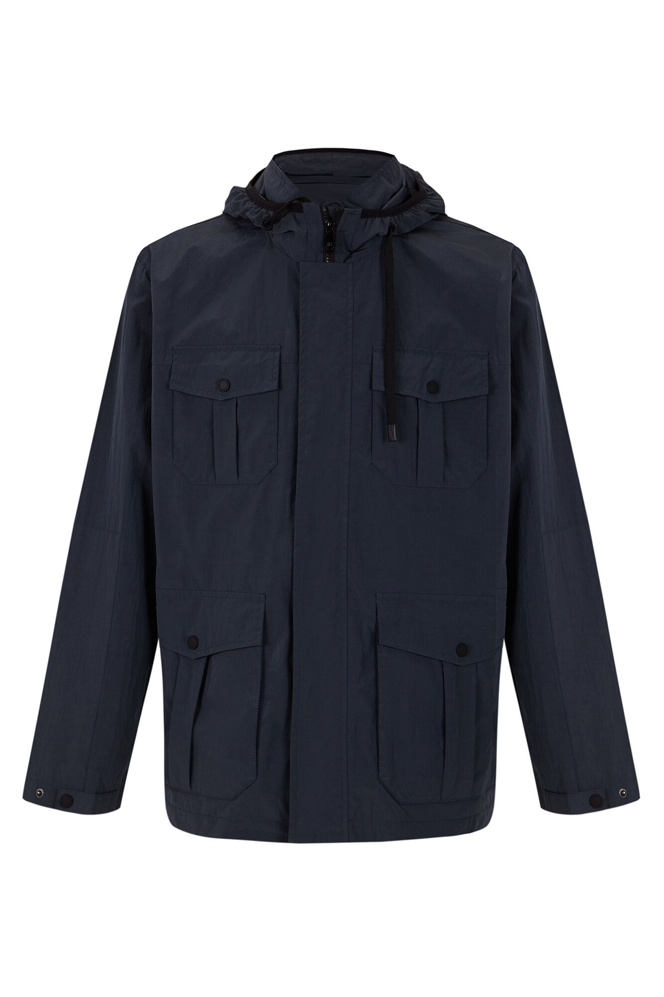 Pedro del Hierro Technical hooded jacket Blue