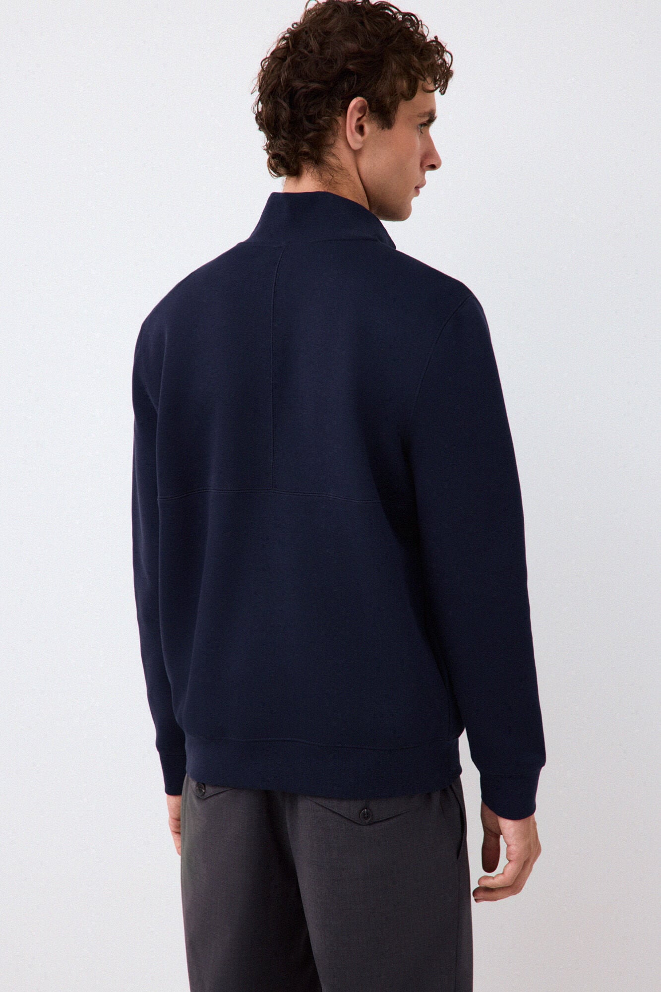 Pedro del Hierro Neoprene funnel neck sweatshirt Blue