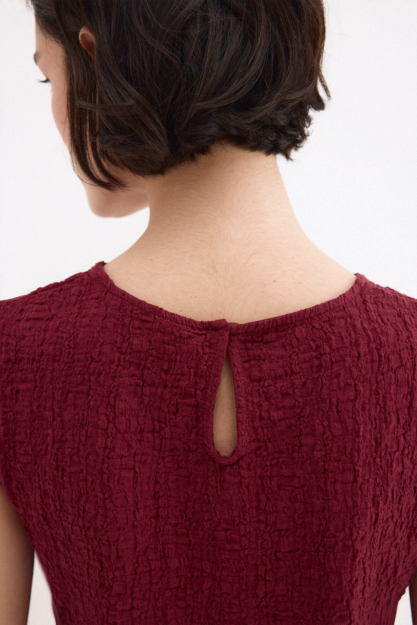 Pedro del Hierro Wrinkled fabric sleeveless top Burgundy