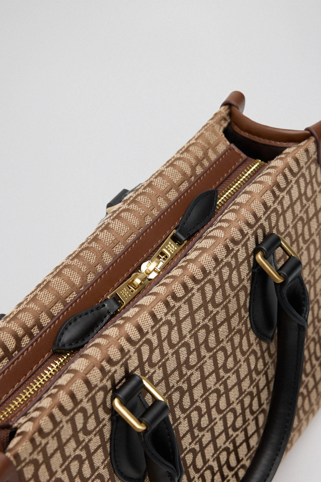 Pedro del Hierro jacquard tote com logo Marrom