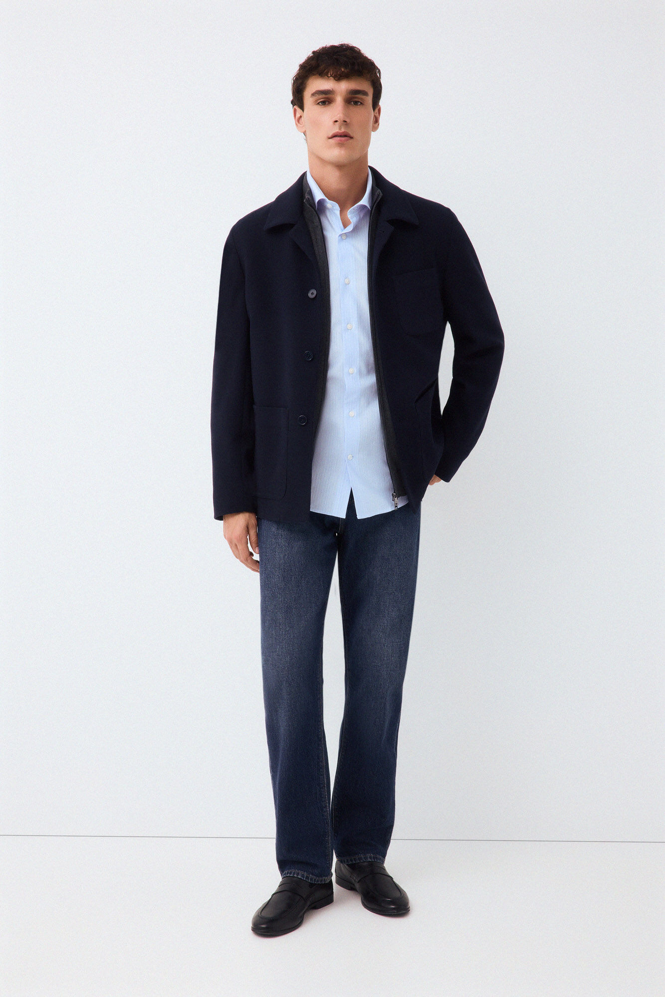 Pedro del Hierro Knit overshirt Blue