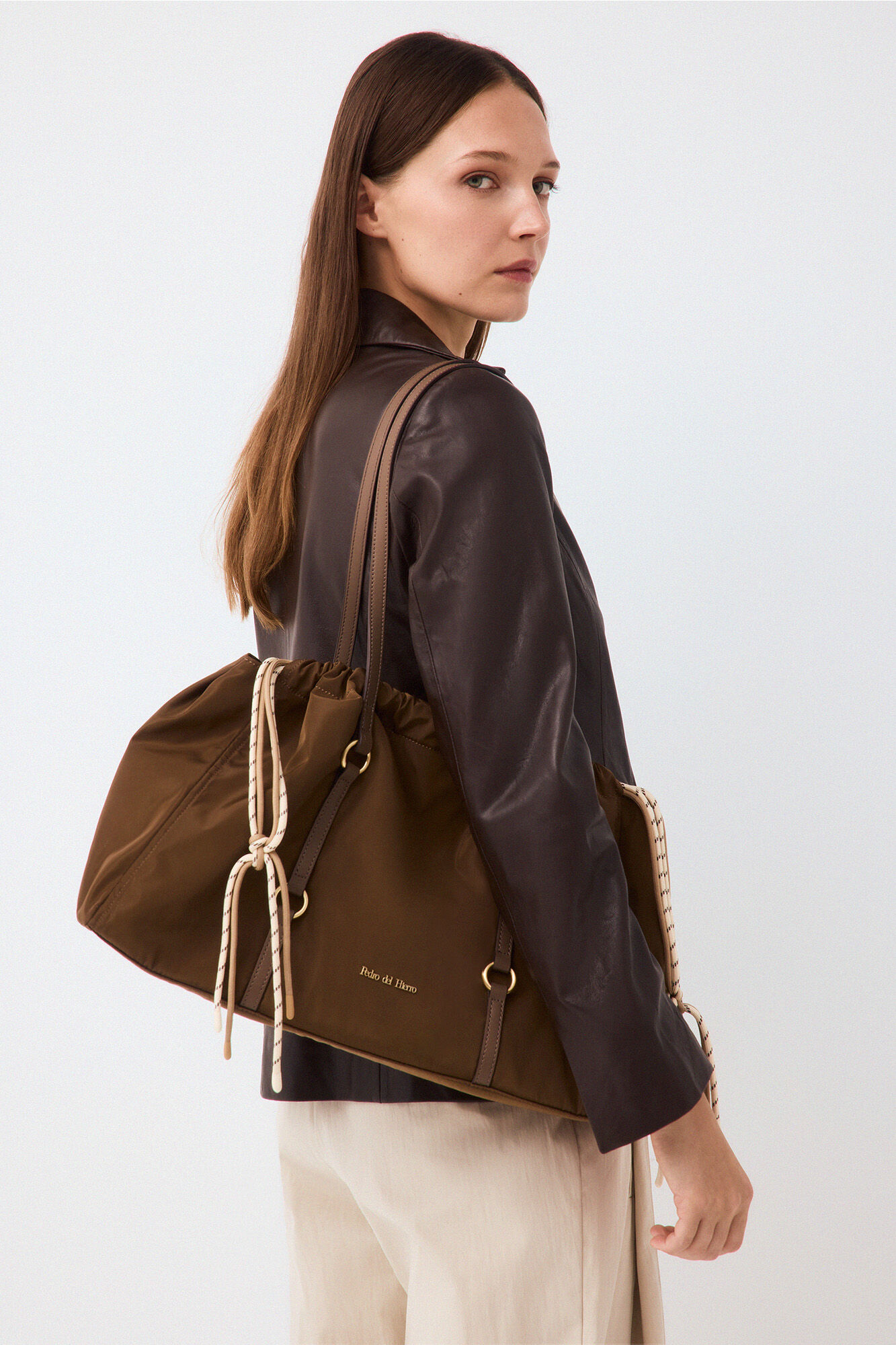 Pedro del Hierro Nylon double handle shopper bag