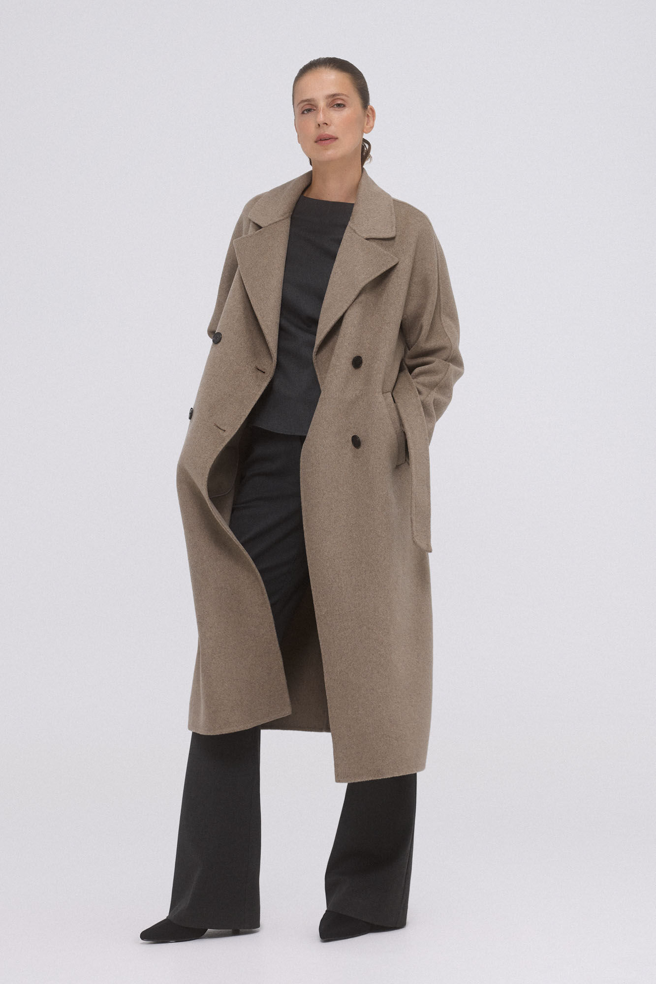 Pedro del Hierro Doubleface dressing gown coat Grey