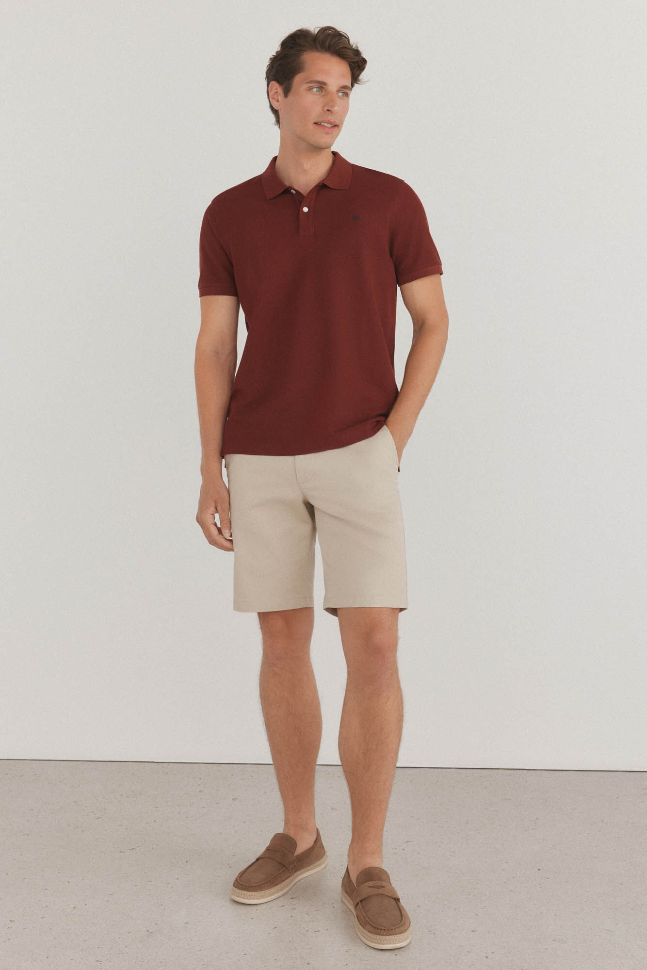 Pedro del Hierro Polo b&aacute;sico slim Bordeaux