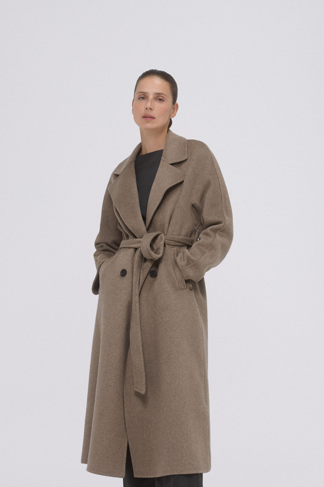 Pedro del Hierro Doubleface dressing gown coat Grey