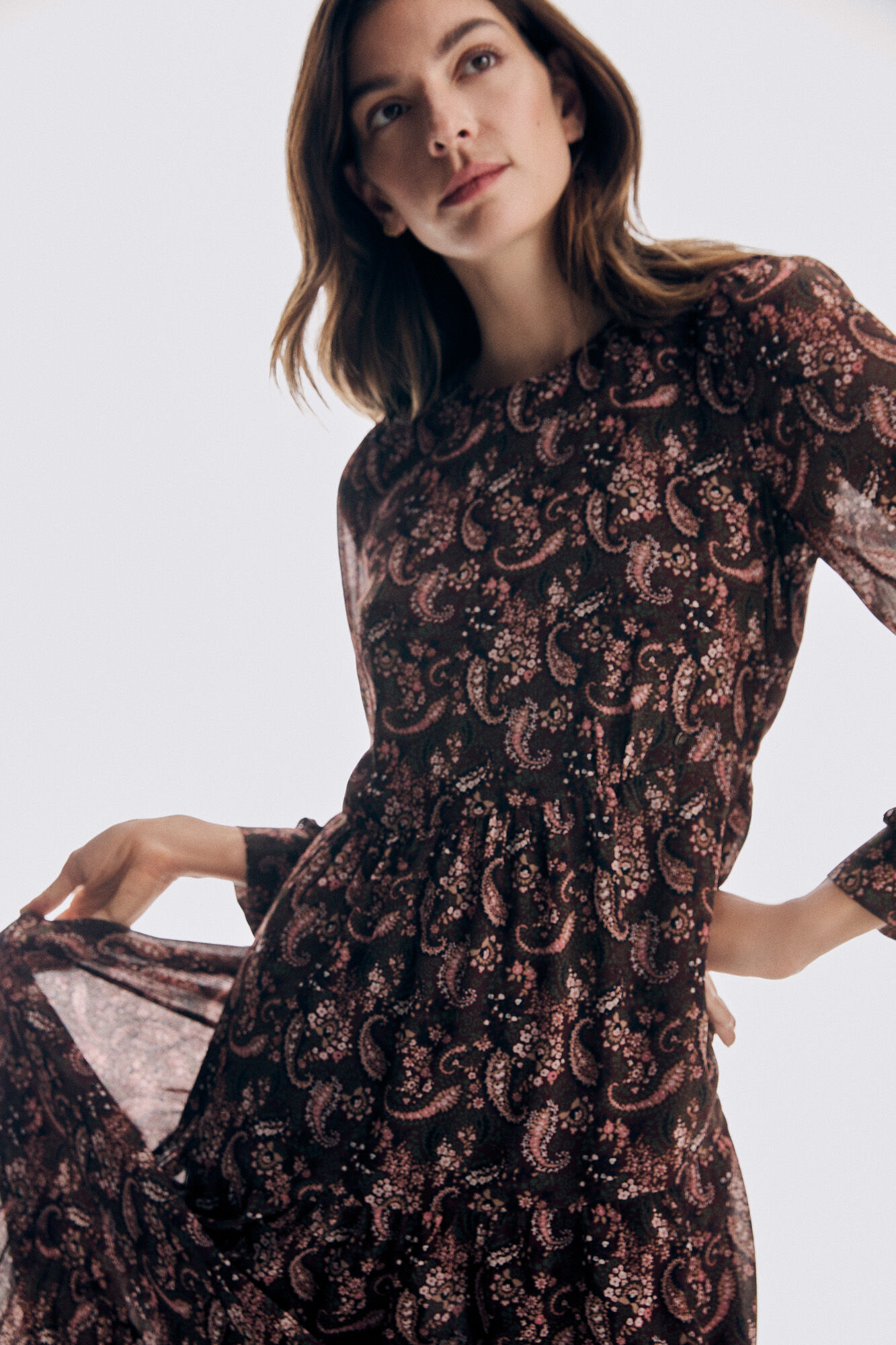 Pedro del Hierro Flowing printed dress Burgundy