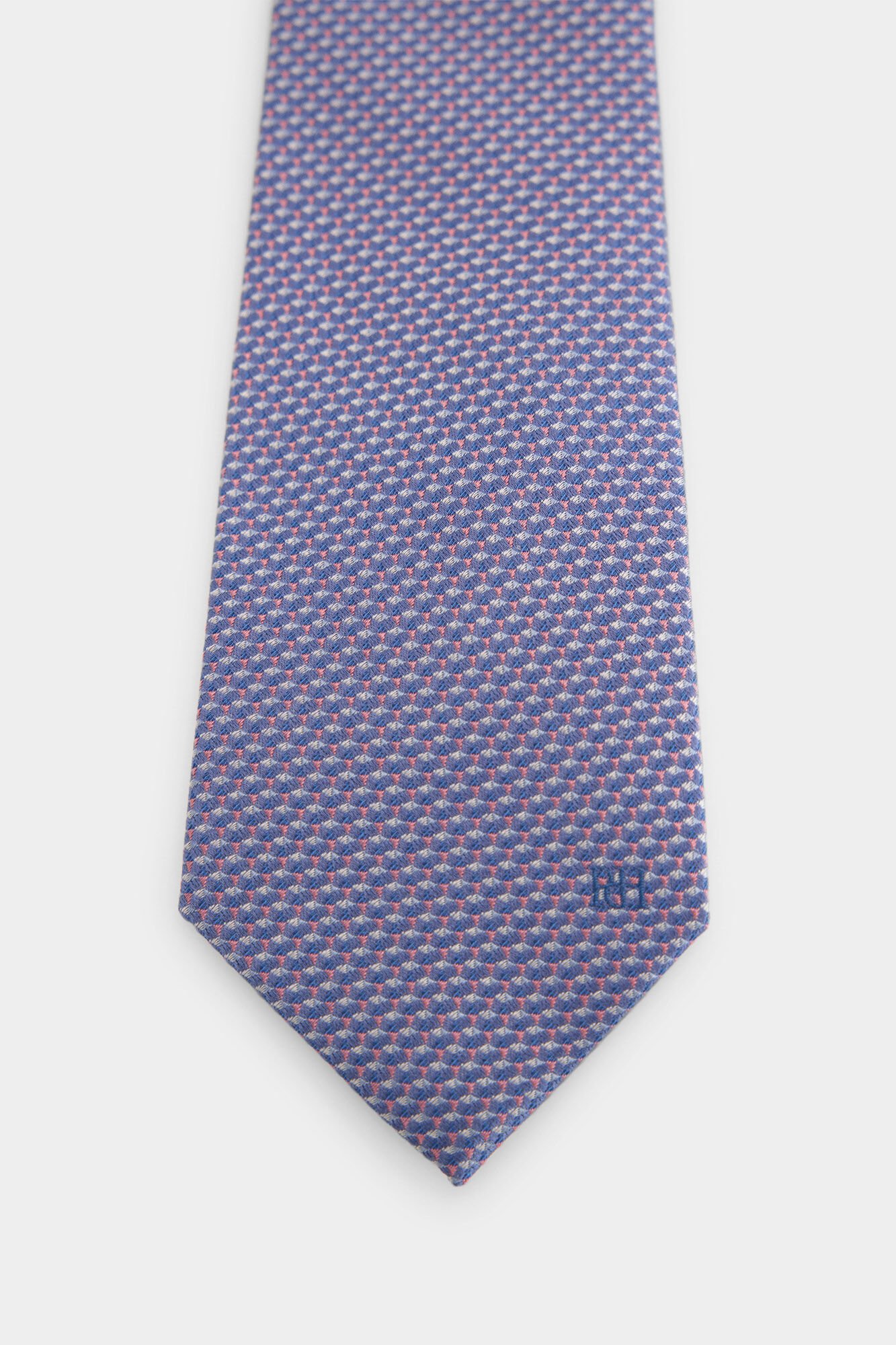 Pedro del Hierro Natural silk tie Blue