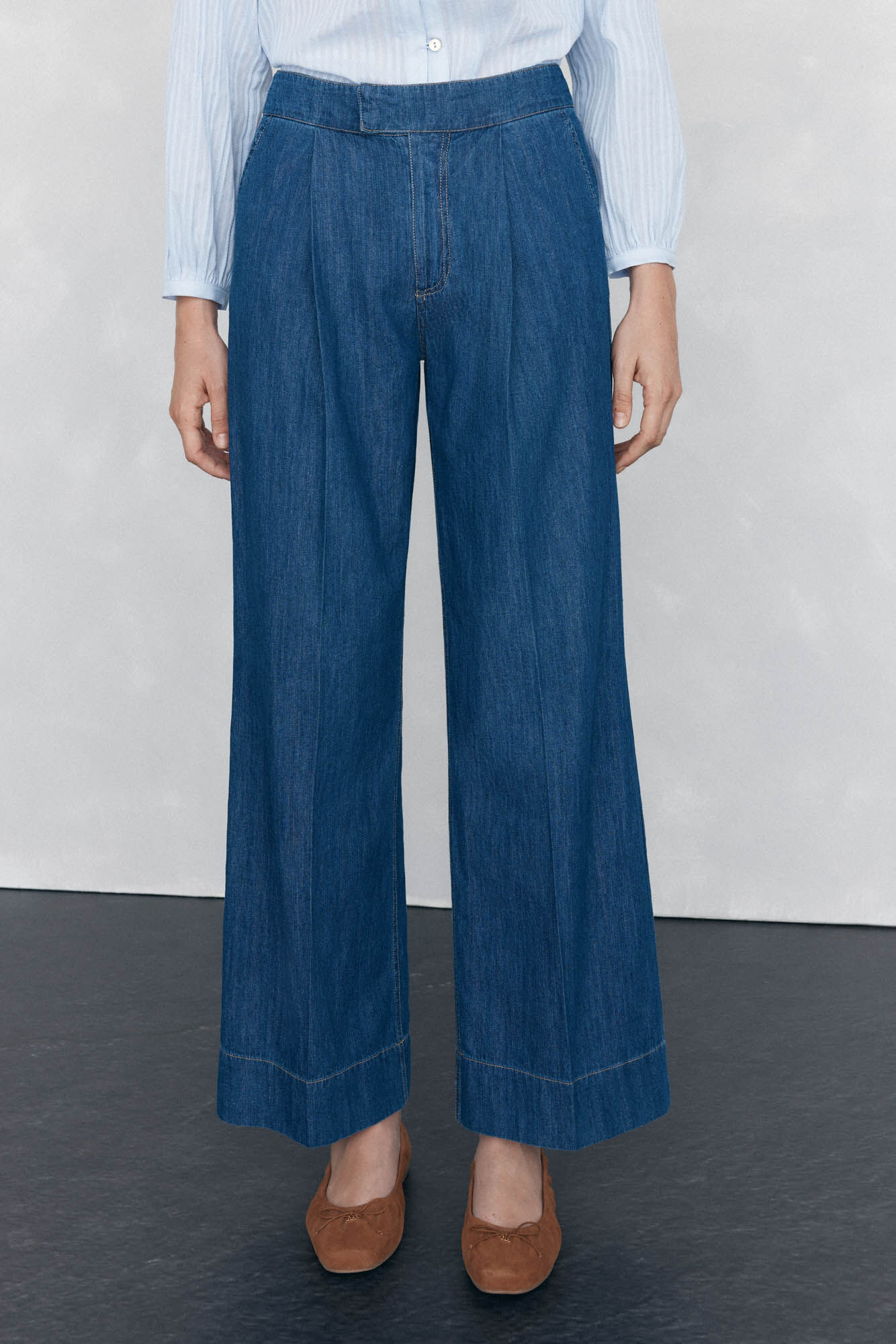 Pedro del Hierro Jeans wide leg Azul