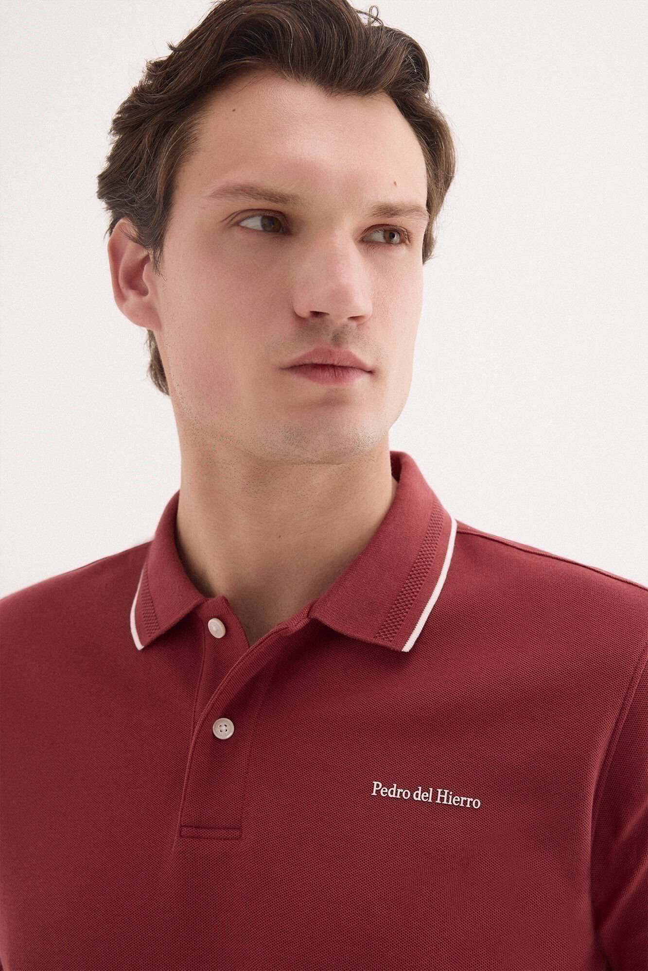 Pedro del Hierro Polo shirt with logo tips Burgundy