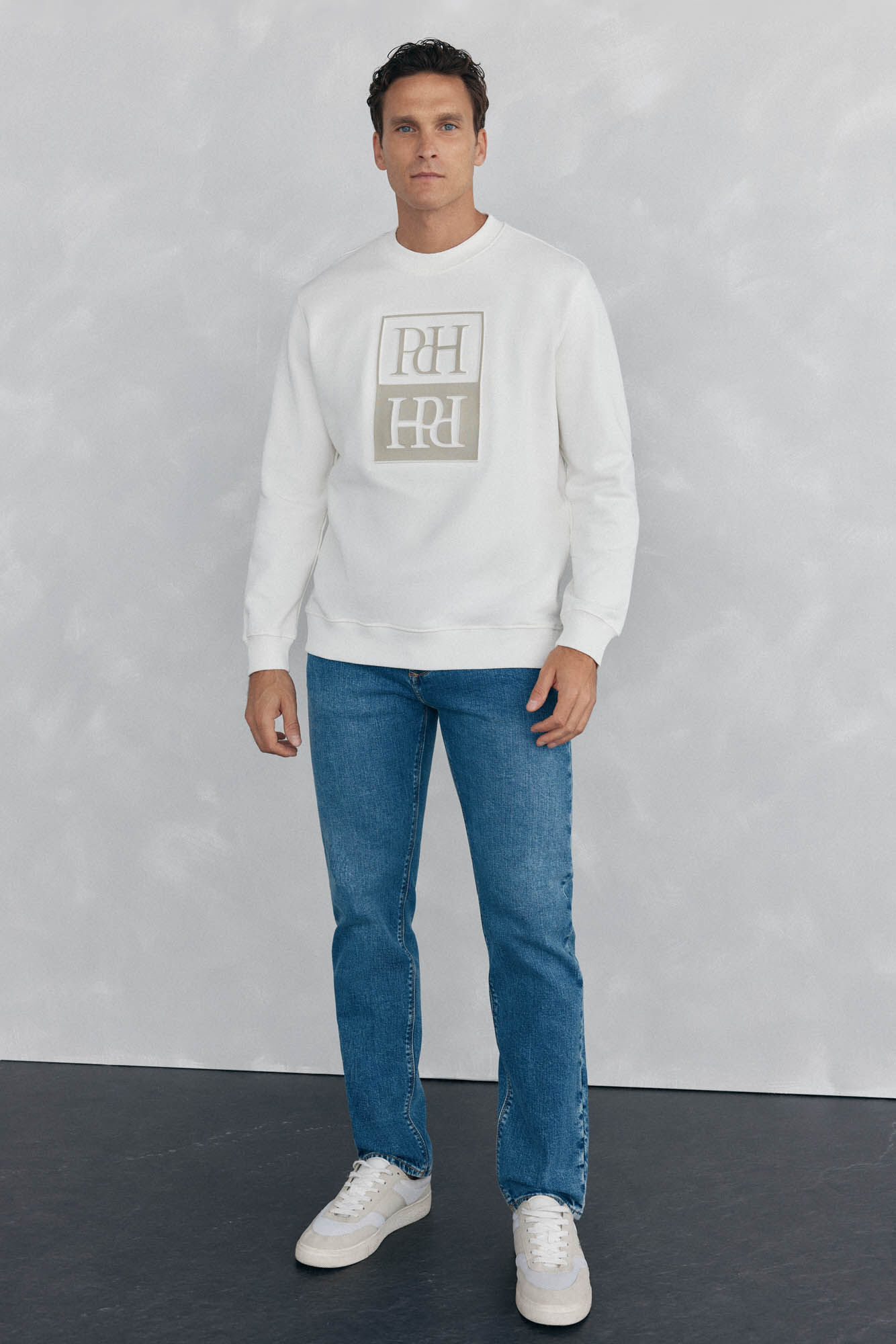Pedro del Hierro Relief logo sweatshirt White
