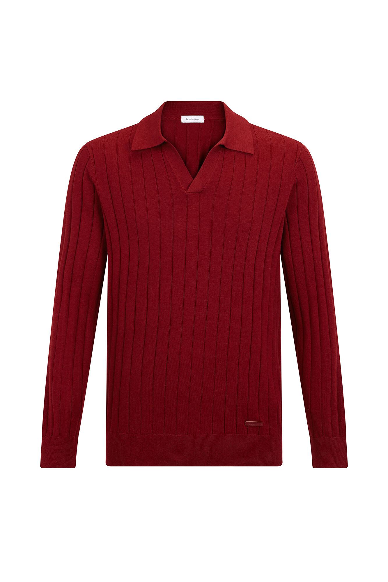 Pedro del Hierro Premium structured cotton silk cashmere jersey Burgundy