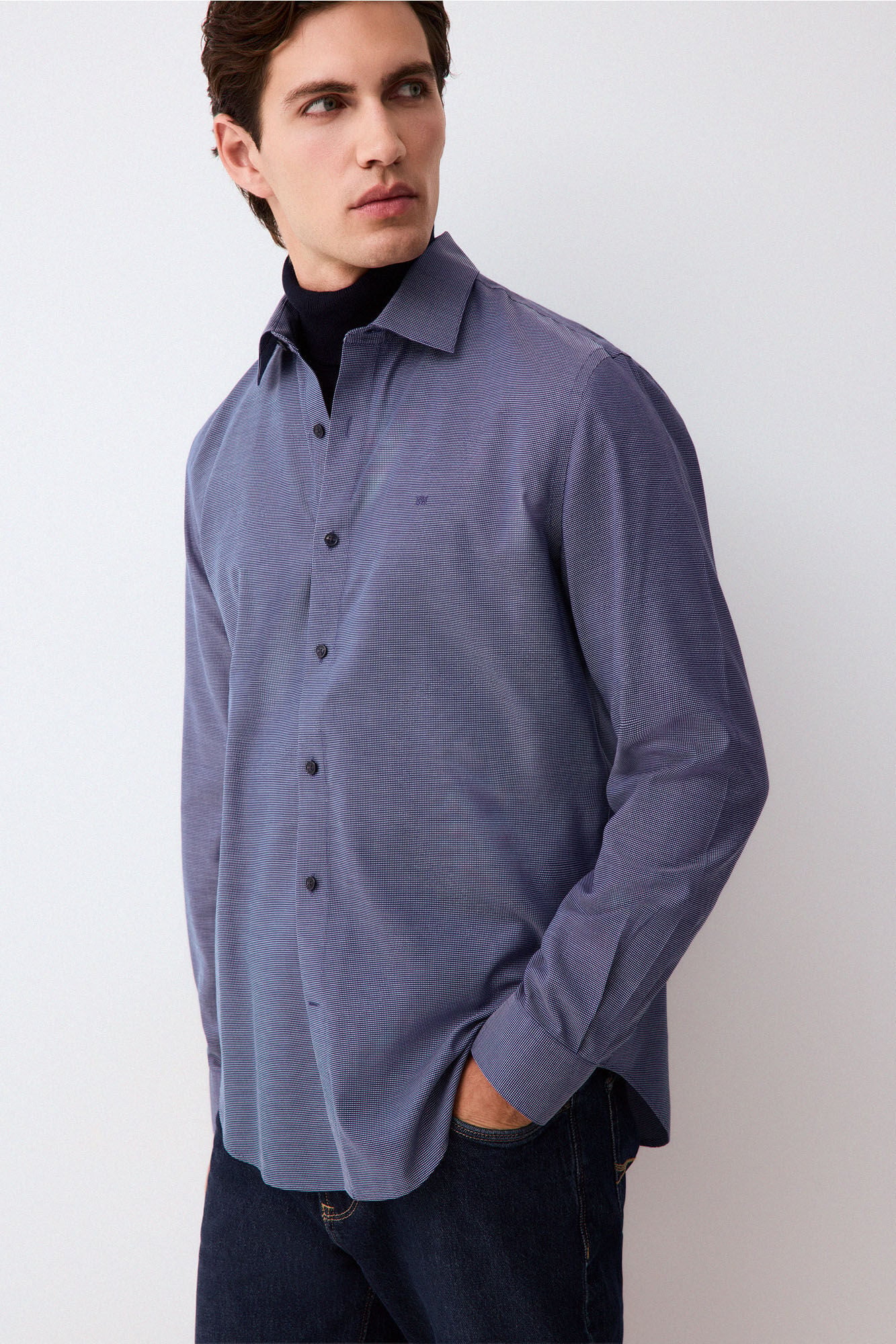 Pedro del Hierro Camisa vestir estructura non iron + antimanchas slim fit
