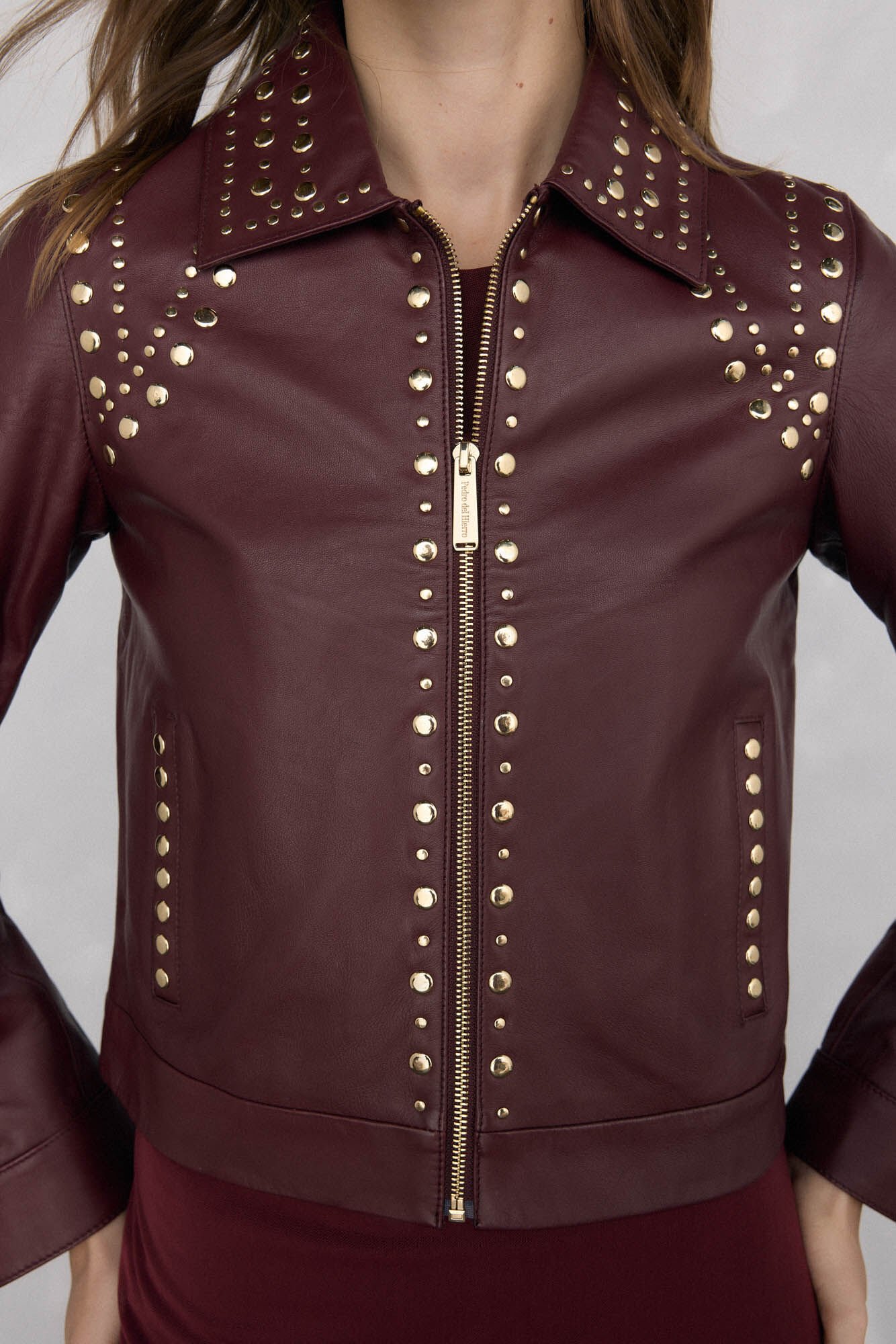 Pedro del Hierro Jaqueta napa cravejada Coral