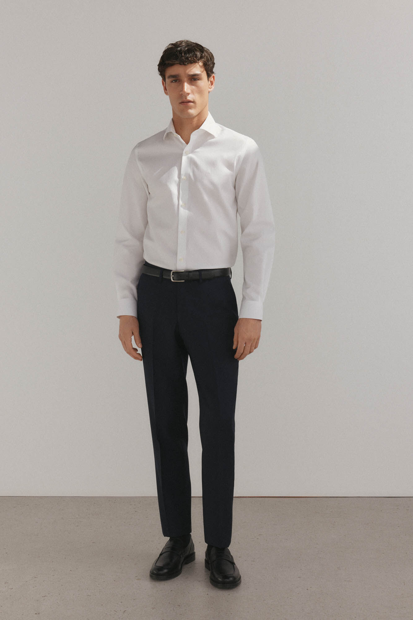 Pedro del Hierro Plain non iron + stain resistant dress shirt White