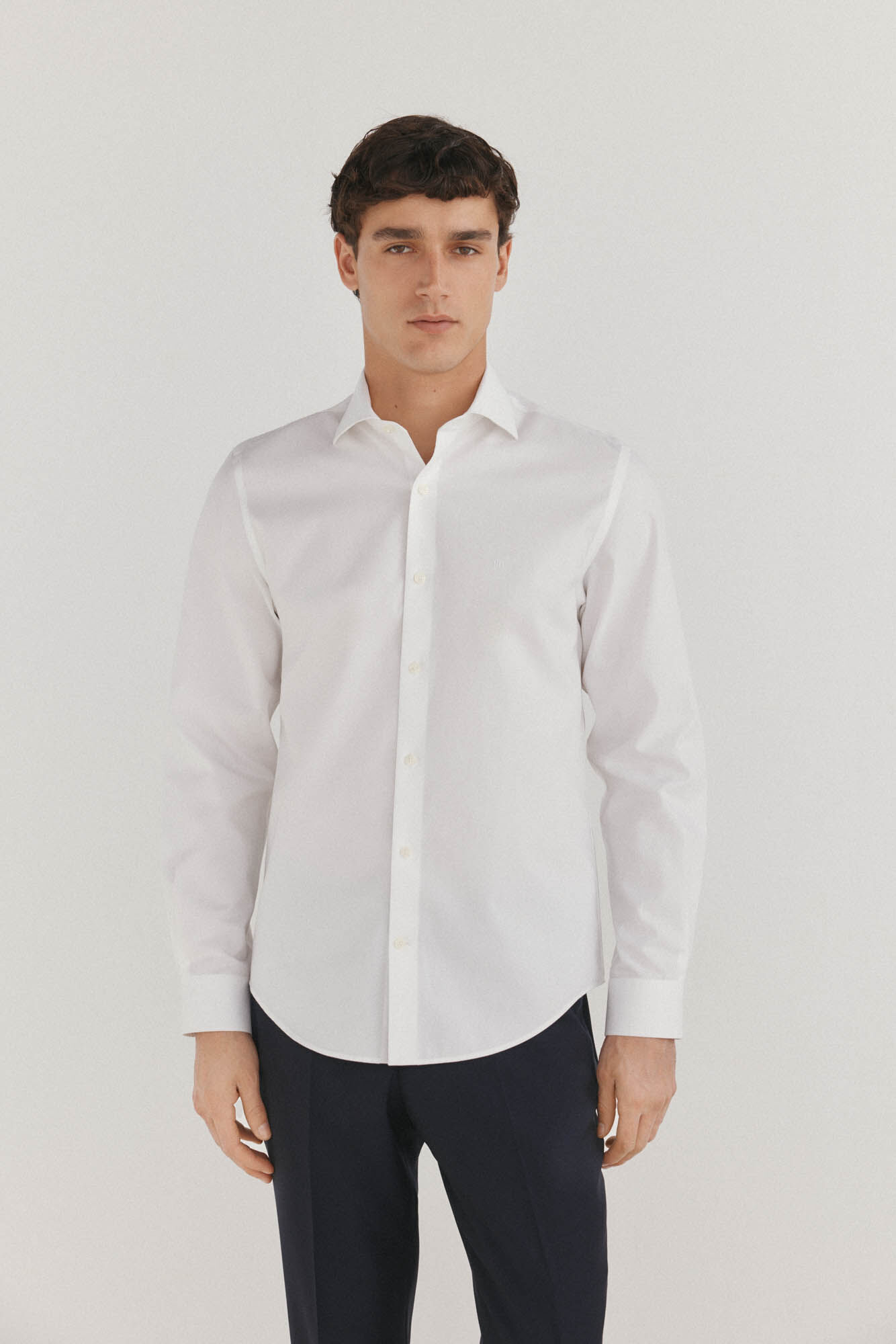 Pedro del Hierro Plain non iron + stain resistant dress shirt White
